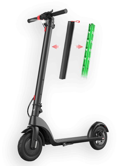 Levy electric scooter with removable battery pack